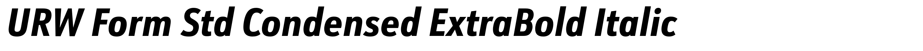 URW Form Std Condensed ExtraBold Italic